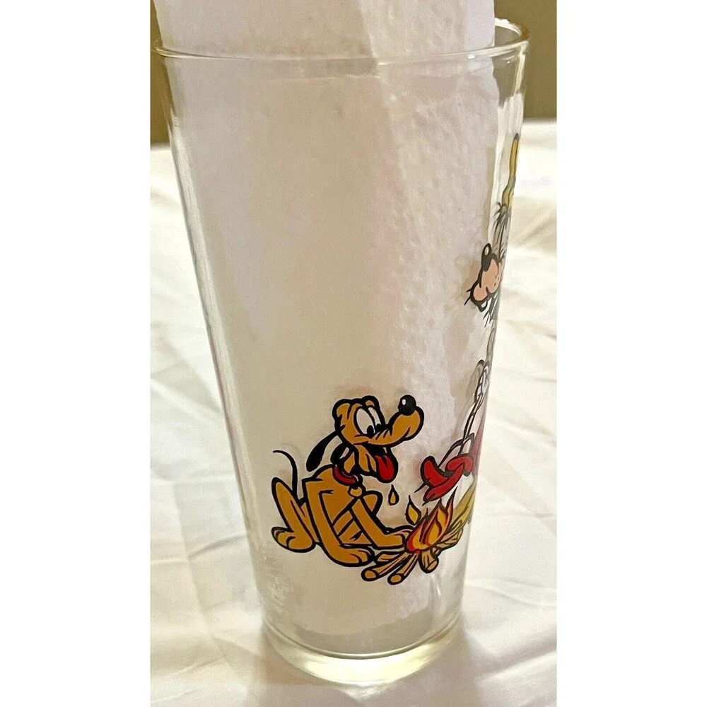 Vintage 70s Glass Walt Disney Goofy Pluto‎ Happy Birthday Mickey Pepsi Collector